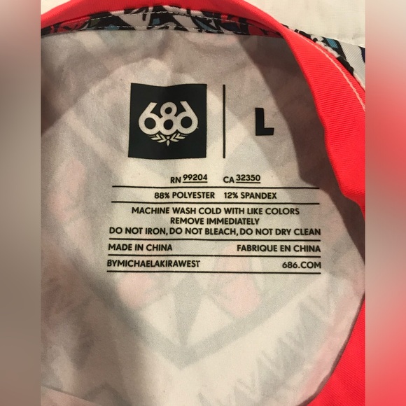 686 Women Bliss Baselayer Long Sleeve Shirt Tribe Color block size L - Picture 5 of 5